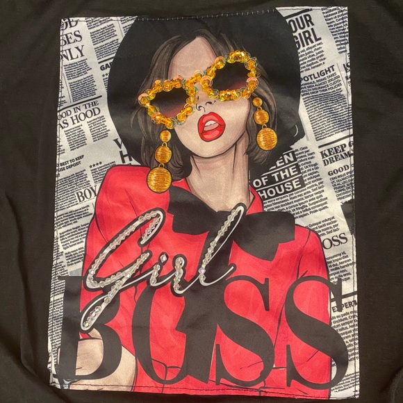 She A Boss Black Tee - Picture 7 of 7
